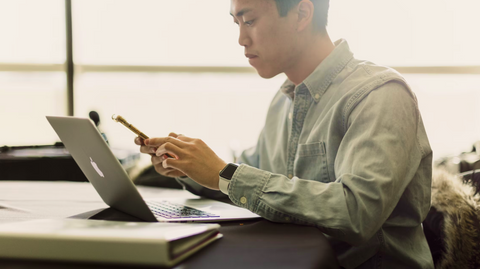 Employee submitting all his expenses from a business trip